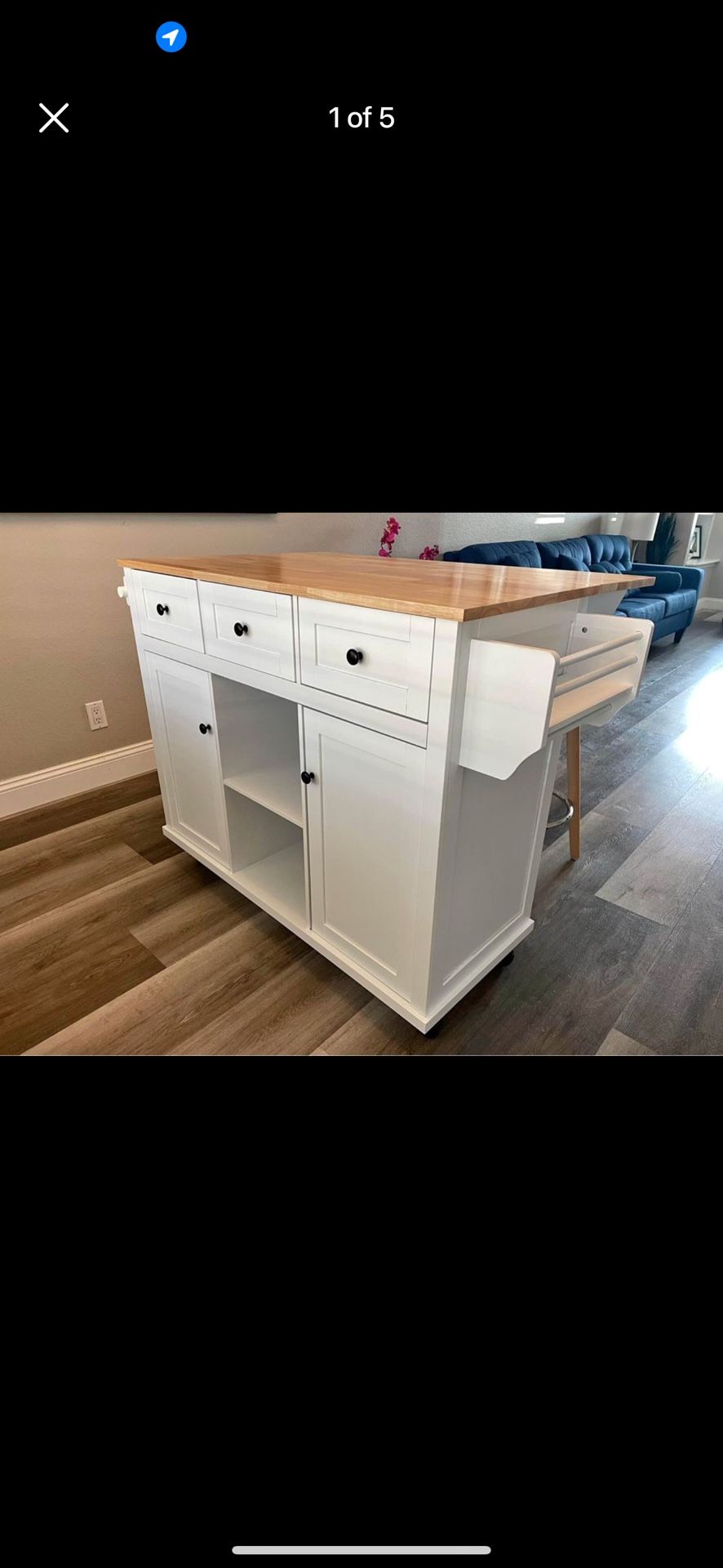 Kitchen Island 5x3-feet Movable