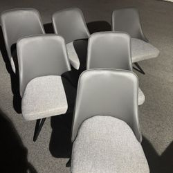 6 Grey Swivel Dining Chairs New