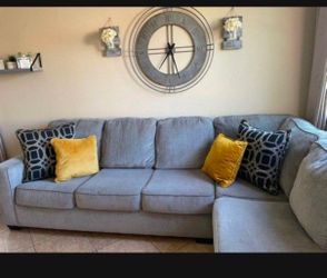 Beautiful light grey sectional couch from Ashley furniture