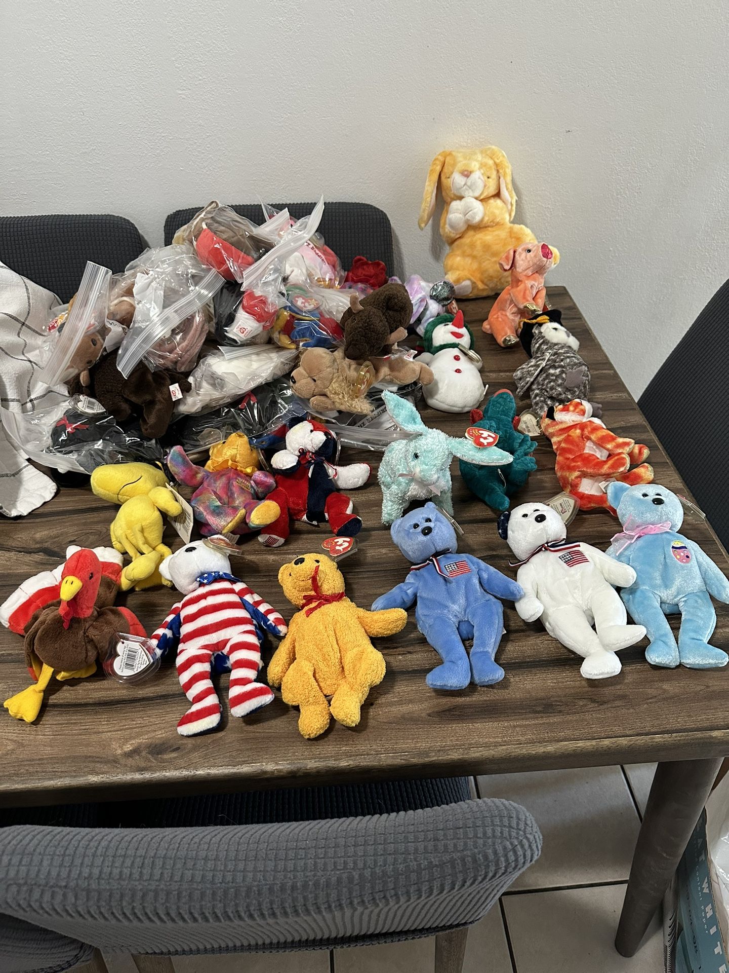 Vintage 1996 To 2002 Ty Beanie Baby Turkey Stuffed Animal, Toys 59 Pieces