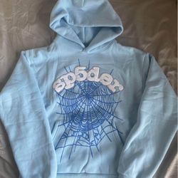 Sp5der Hoodie Sky Blue Medium