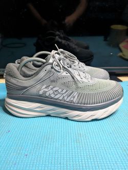 Hoka One One M Bondi 7 Shoes Mens Size 8.5 Gray 4E X-Wide Running Walking
