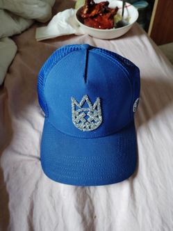 Blue Trucker Hat with Crown Logo