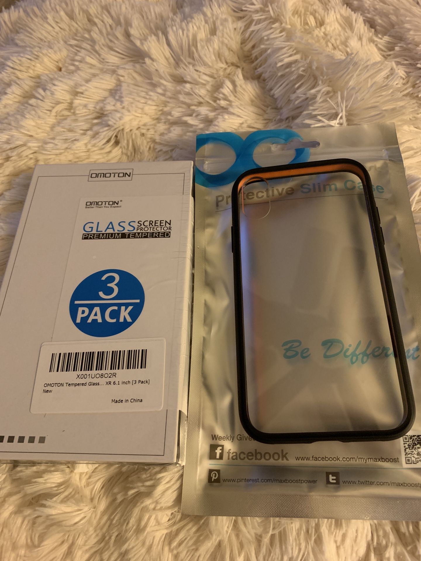 iPhone XR case and 3 pack tempered glass screen protector