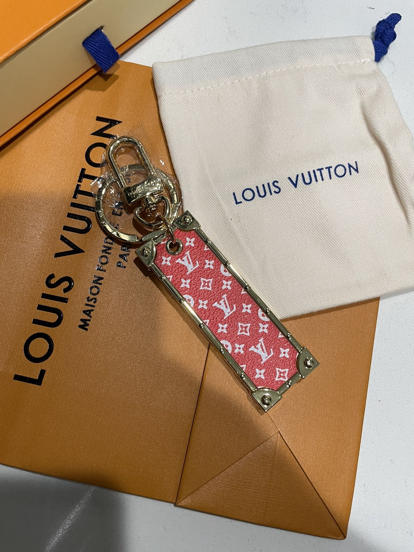 Louis Vuitton Red Keychain/ Bag Charm