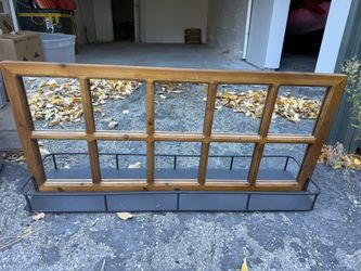 Wood Mirror And Shelf