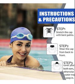 Silicone Extra Large Swimming Cap for Long Hair Waterproof Swim