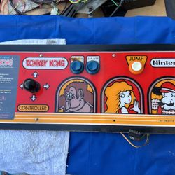 Original Donkey Kong Arcade Video Game Control Panel With Buttons And Joysticks And Wood 