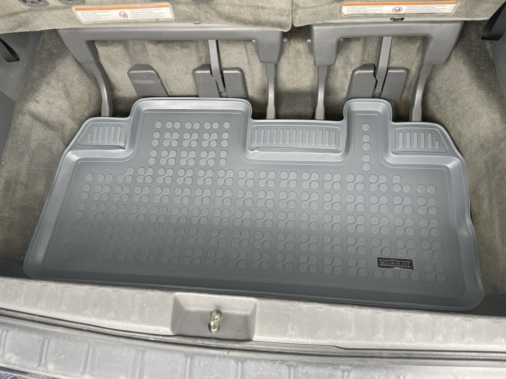 REZAW PLAST Cargo Mat For Toyota Sienna 2011-2020 Rear Rubber Trunk Mat Behind 3Rd Row Black