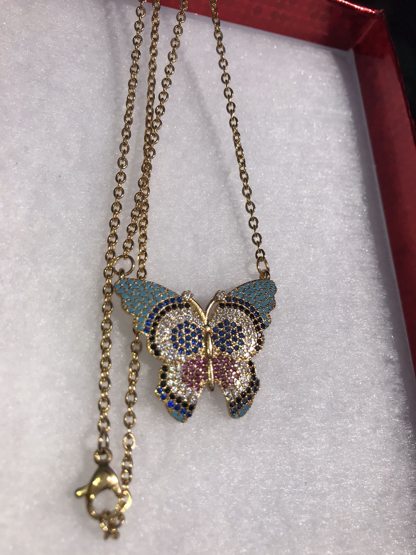 14k gold filled butterfly necklace