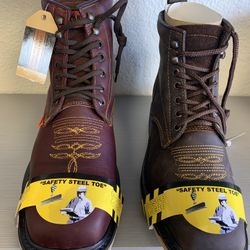 Steel toe work boots