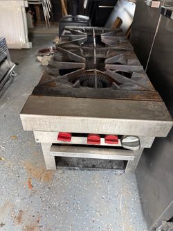 commercial 2-burner gas stock-pot range