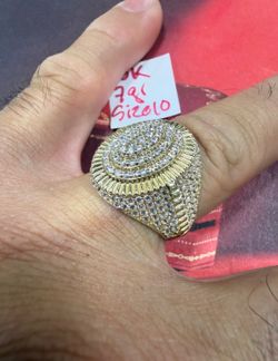 10K Solid Gold Ring For Wedding CUBIC ZIRCONIUM STONES 7Gr Size 10