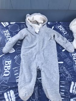 Old Navy grey boys 3-6 footed one piece