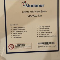 Create Your Own Board Game Set – DIY Kit with Blank Game Board, Game Pieces, Blank Cards, Dice, Spinner, Rulebook, Sand Timer – Build Your Own Game fo