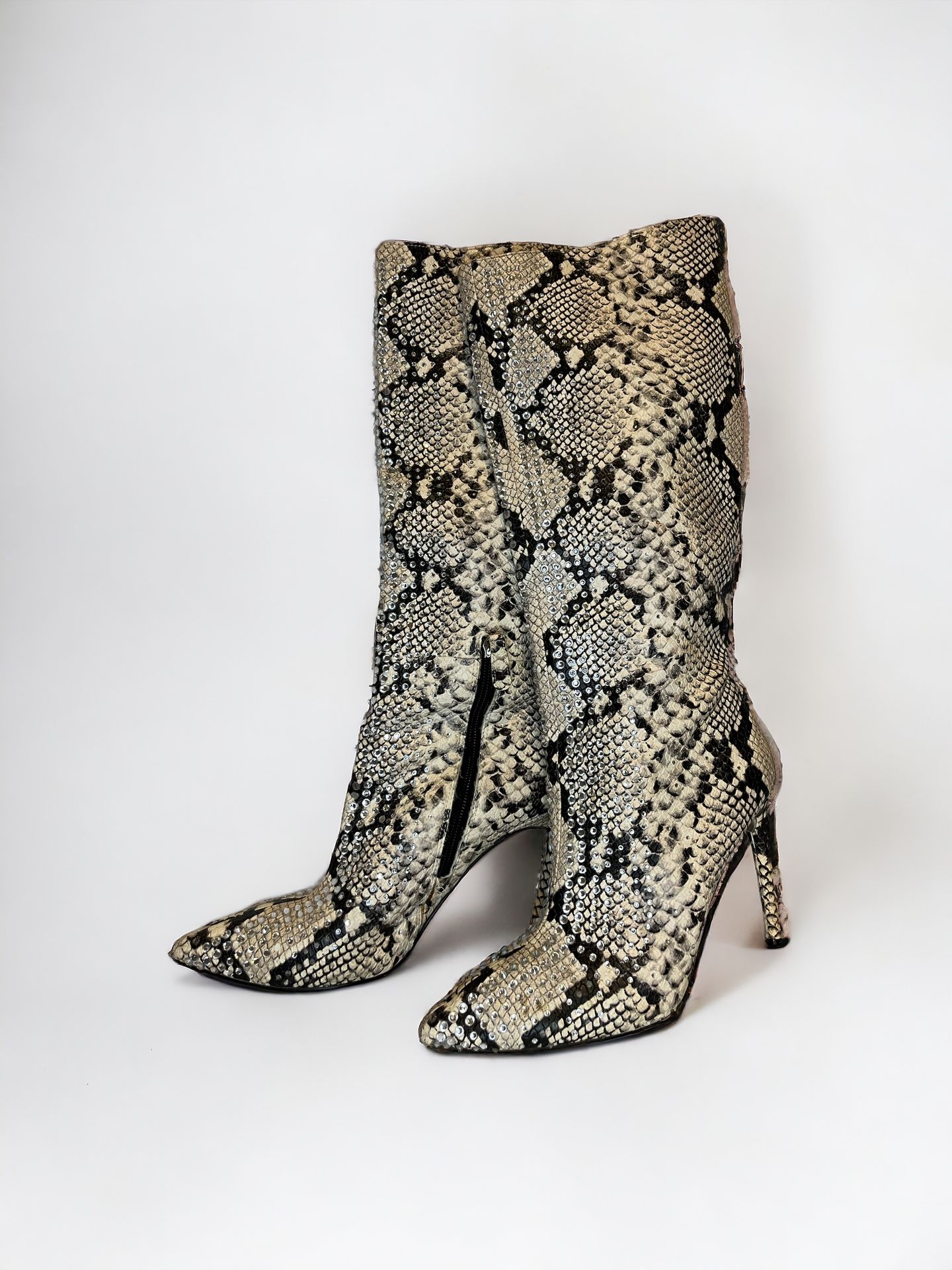 JLO Snakeskin Diamante Boots