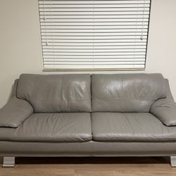 Grey Leather Couch