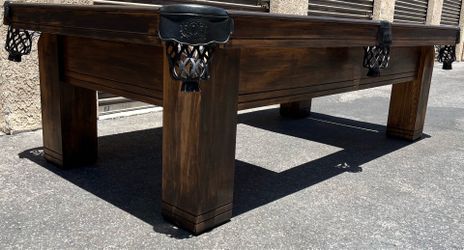 8FT Goldenwest Pool Table - Fresh Stain - Delivery/Setup, any color felt & accessory kit included - 3pc slate - Made In USA