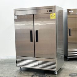 NSF Reach In Two Door Refrigerator SS interior C55R