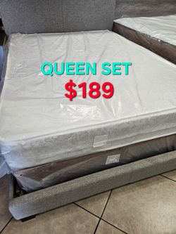 Queen set $189 >> Mattress And Box Spring