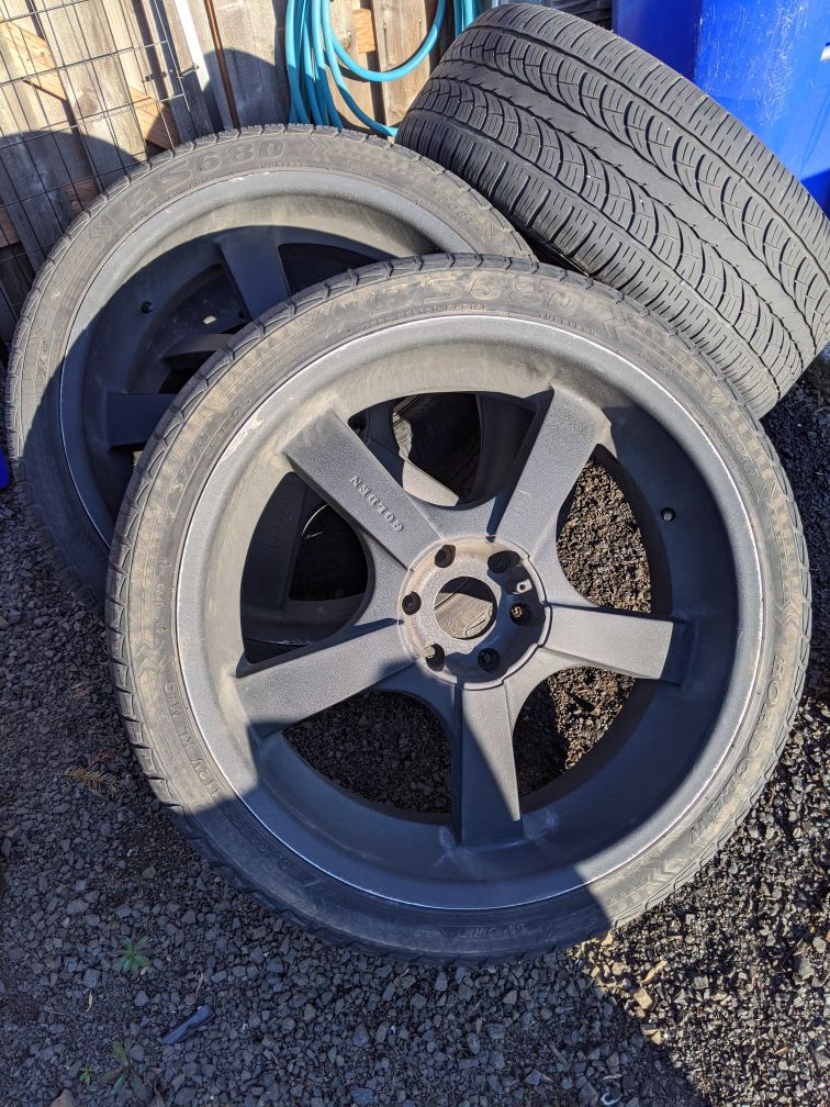 24" x 10" powder coated aluminum wheels 6 on 5.5