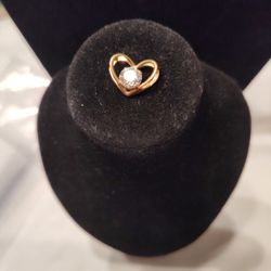 14k Yellow Gold Heart Pendant 1.06 Gr