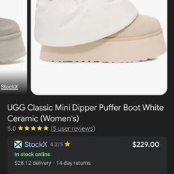 New UGG Mini Puffer Dipper Bootr Boots Wjiteib