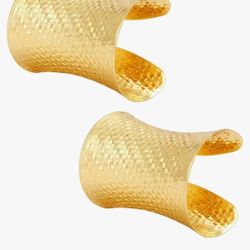 
CASDAN 2Pcs Cuff Bangle Bracelet for Women Open Wide Bracelets Gold
