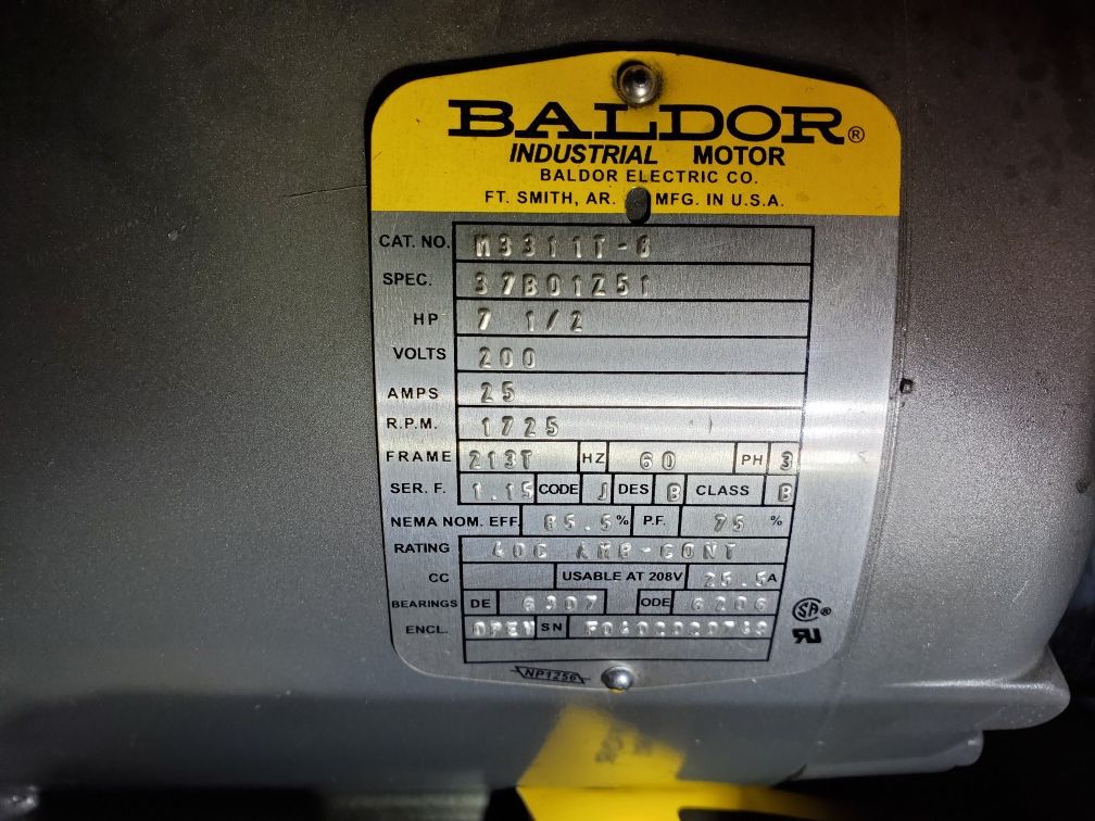 Baldor electric motor and phase converter