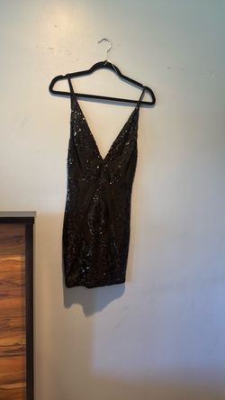 Black Sequin Mini Dress