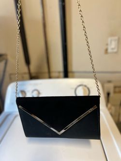 Aldo Black Envelope Clutch with Chain Strap