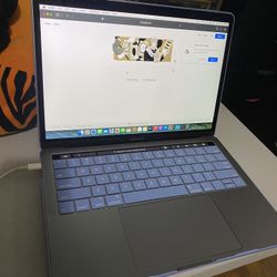 Macbook 13 Inch Touch Bar And Blue Case