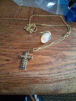 Ring And Necklace Opal Stone 