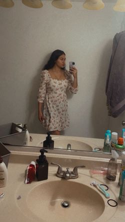 White floral dress