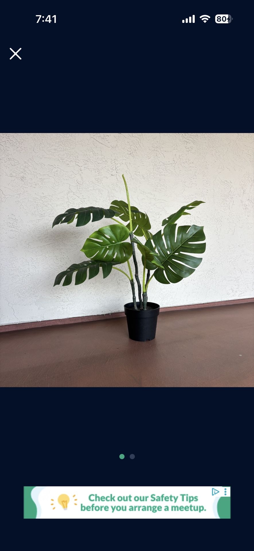 One New 3 Ft Tall Heavy Potted Monstera Artificial Plant