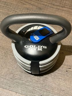 Gold's Gym Adjustable Kettlebell 5-20 LB Weight Strength Training Home Gym