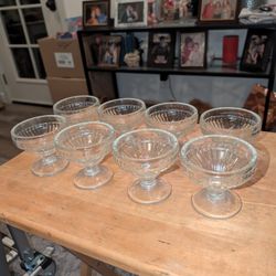 Vintage Jeanette Dessert Glass Cups Set Of 8