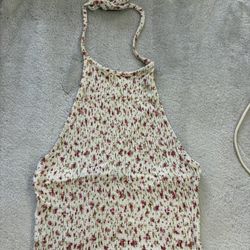 Floral Halter Knit Tank Top