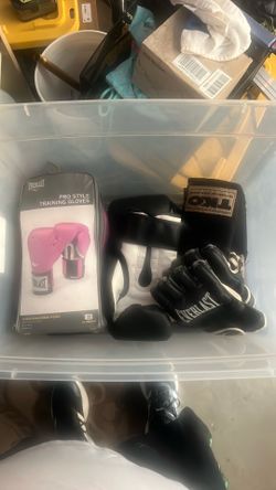 Lot of used boxing gloves