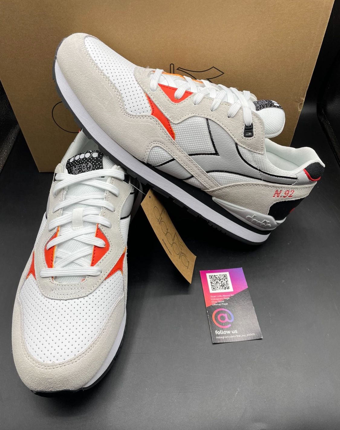 New Diadora White Cherry Tomato US Mens Size Casual