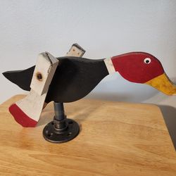 Authentic Vintage American 1940's Folk Art Whirligig-Mallard Duck in Flight