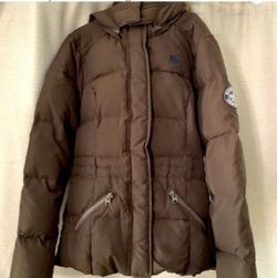 Abercrombie & Fitch Kids Medium Unisex Down Jacket w/ Removable Fur Hood