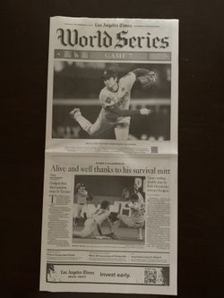Dodgers World Series Game 7 ** 8 Papers Left** LA Times Los Angeles Times