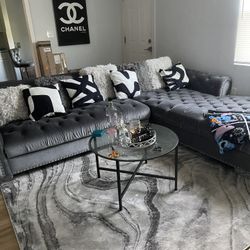 Grey Tufted Couch