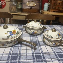  Vintage Asta Enameled Cookware 