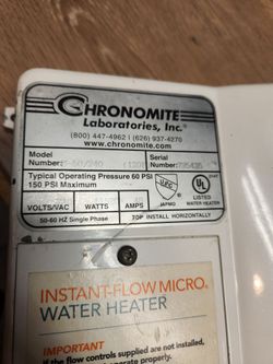 Chronomite Instant-Flow Micro Water Heater