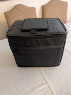 Black Faux Leather Insulated Cooler Bag