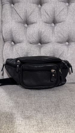 Black Leather fanny pack 
