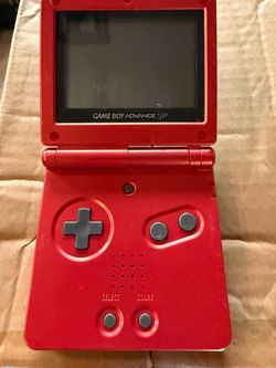 Flame Red Nintendo Game Boy Advance SP (Model No. AGS-001) with 2 games- no charger