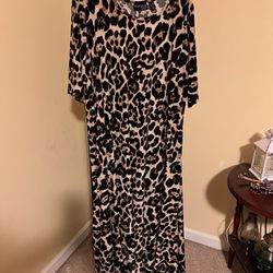 Animal Print Women Plus Size Dress